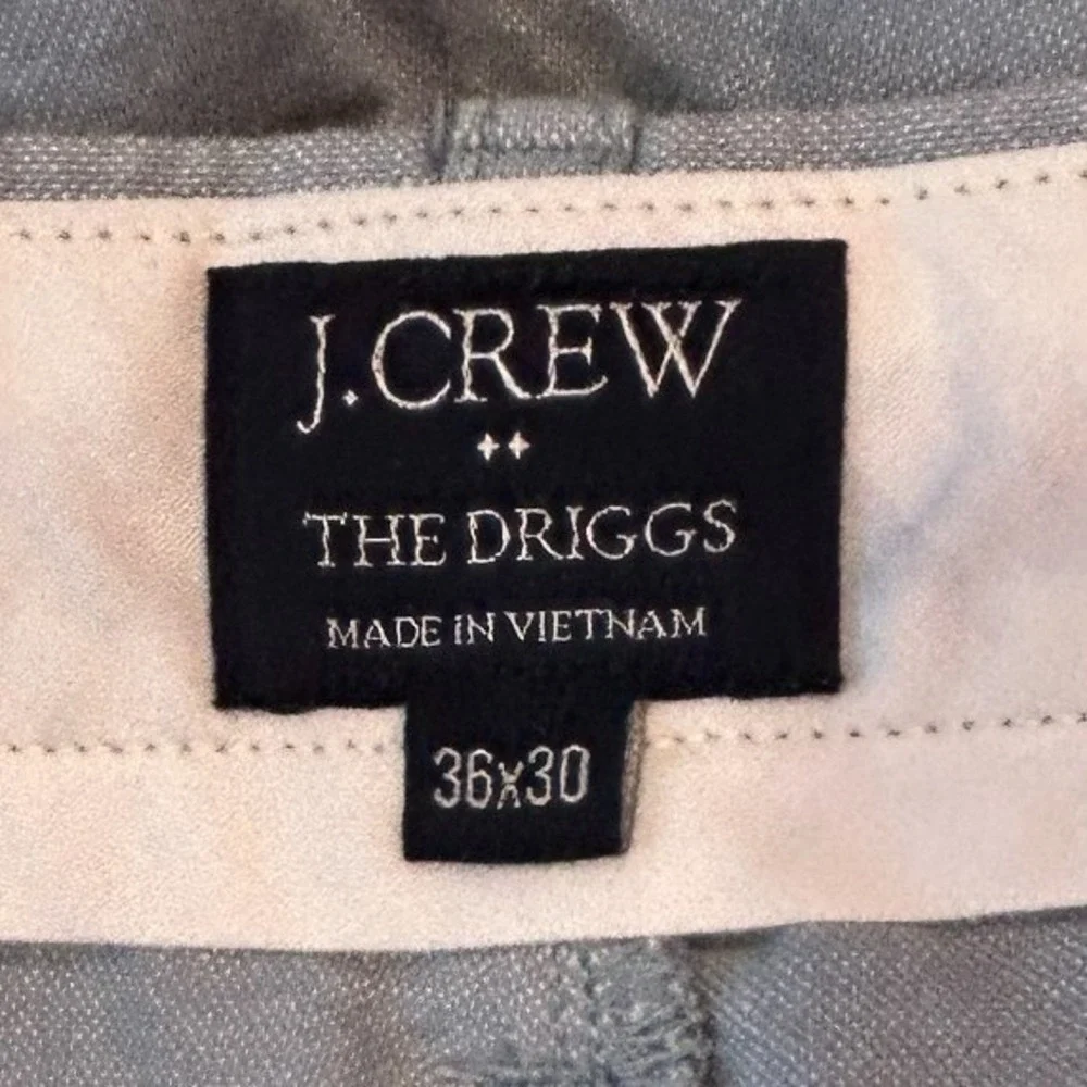 J.Crew The Driggs Chino Pants 36x30 Mens Light Blue Slim Fit Cotton Trousers